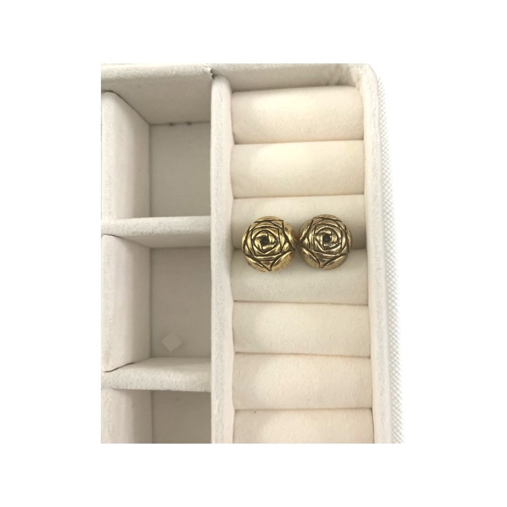 Titanium Post Gold Rose Earrings WOMENS